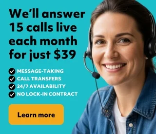 $39 per month hero plan for live call answering including both message-taking and call transfers