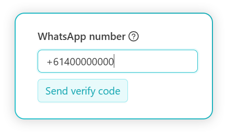 Step 1: Entering your WhatsApp number in the OfficeHQ client portal